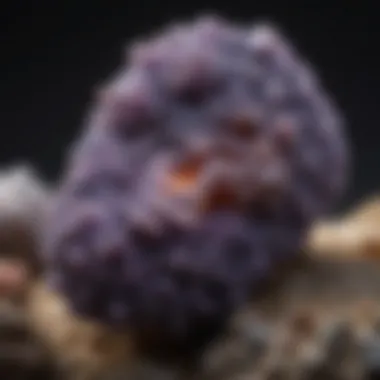 Natural formation of grape agate in its raw state