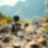 Advanced Metal Detection Technology Advanced metal detection device in natural terrain