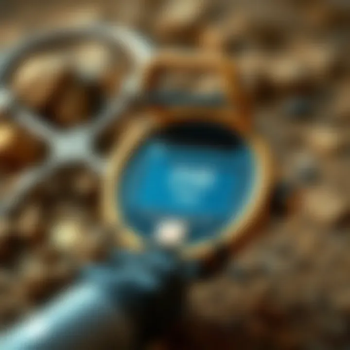 Close-up of gold detection technology in action