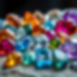 A stunning collection of rare gemstones showcasing their vibrant colors and clarity.