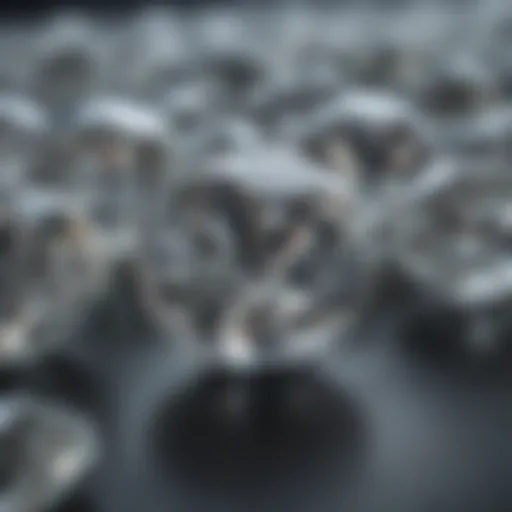 Close-up view of industrial diamonds showcasing their unique crystalline structure