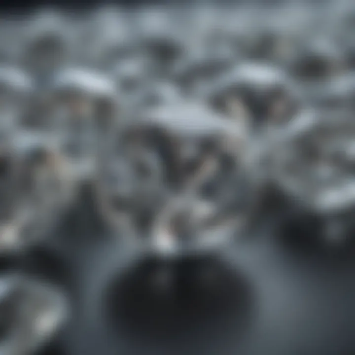 Close-up view of industrial diamonds showcasing their unique crystalline structure