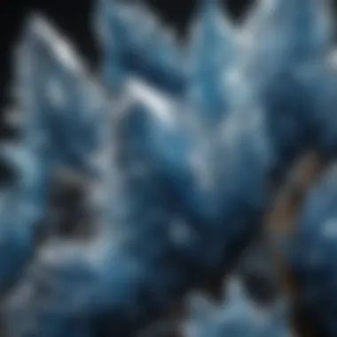 Close-Up of Blue Crystal Formations A stunning close-up of blue crystal formations showcasing their unique textures and colors.