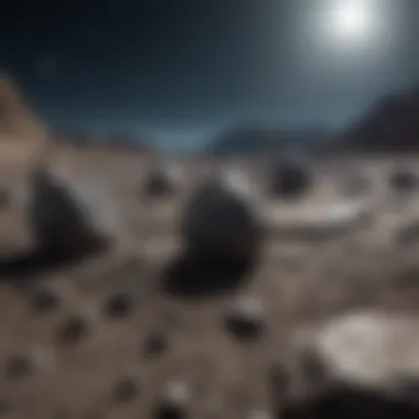 Formation of Lunar Meteorites An illustration depicting the formation of lunar meteorites in the context of the Moon's geological history.