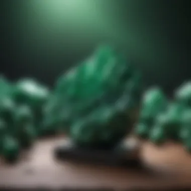 Malachite in Art Collection Showcase of malachite pieces in an art collection or display