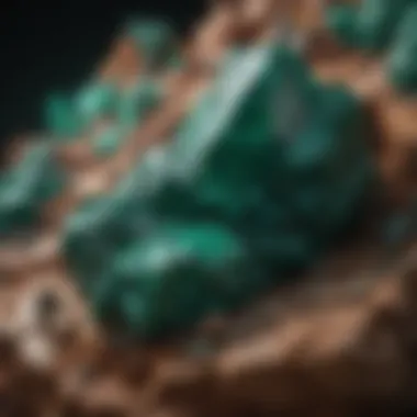 Geological Origins of Malachite Natural malachite formations in their geological context, illustrating their origin