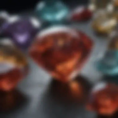 Collection of collectible gems that mimic the appearance of diamonds