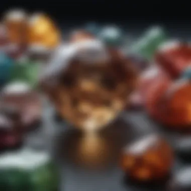 Natural gemstones resembling diamonds in various settings