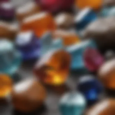 A close-up view of unique Michigan gemstones showcasing their vibrant colors and textures.