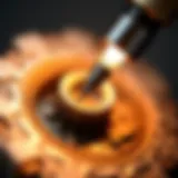 Precision of Micro Torches in Jewelry Design Close-up of a micro torch illuminating intricate metalwork