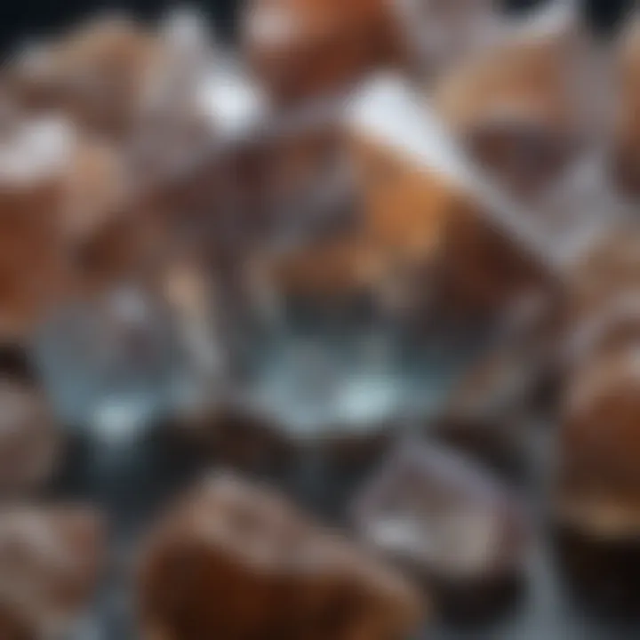 Close-up of the polished surface of a mixed tumbled crystal highlighting its lustrous quality.