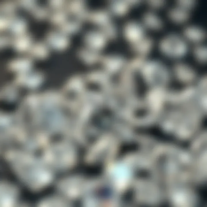 An array of diamonds classified by cut, color, and clarity for market evaluation