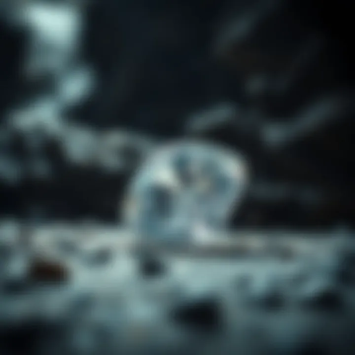 Geological formations where diamonds are found, depicting their natural environment