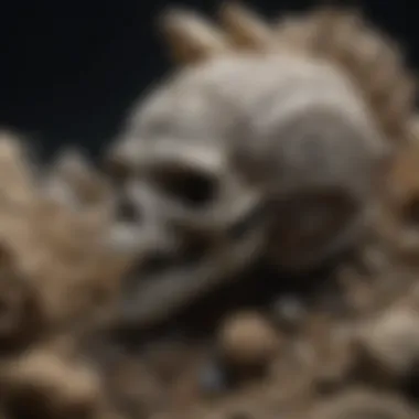 Intricate Marine Fossil Discovery A stunning fossil uncovering showcasing intricate details of marine life from the past