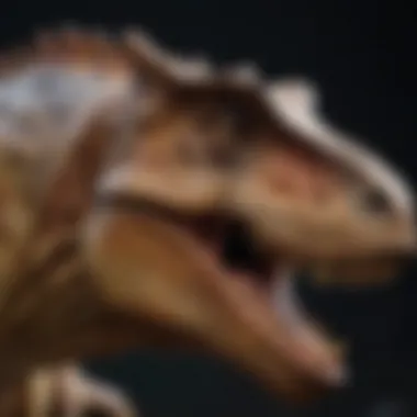 Detailed close-up of a high-quality dinosaur figure showcasing intricate features