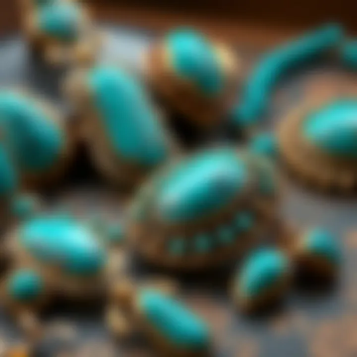 Antique turquoise jewelry pieces reflecting the cultural significance across different civilizations