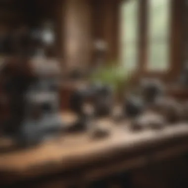 Essential rock hounding equipment displayed on a rustic wooden table.