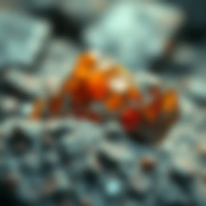 A close-up view of igneous rock, showcasing its crystalline structure and textures.