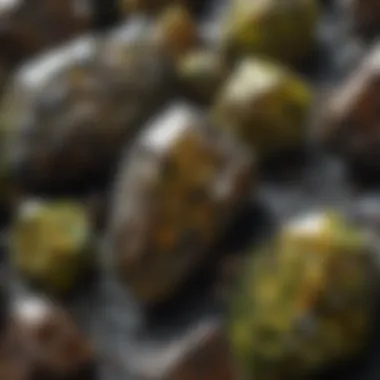 Olivine Crystals in Sericho Pallasite Close-up view of the olivine crystals within the Sericho pallasite