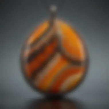Intricacies of Bumblebee Jasper Pendant Close-up view of a bumblebee jasper pendant showcasing its intricate patterns