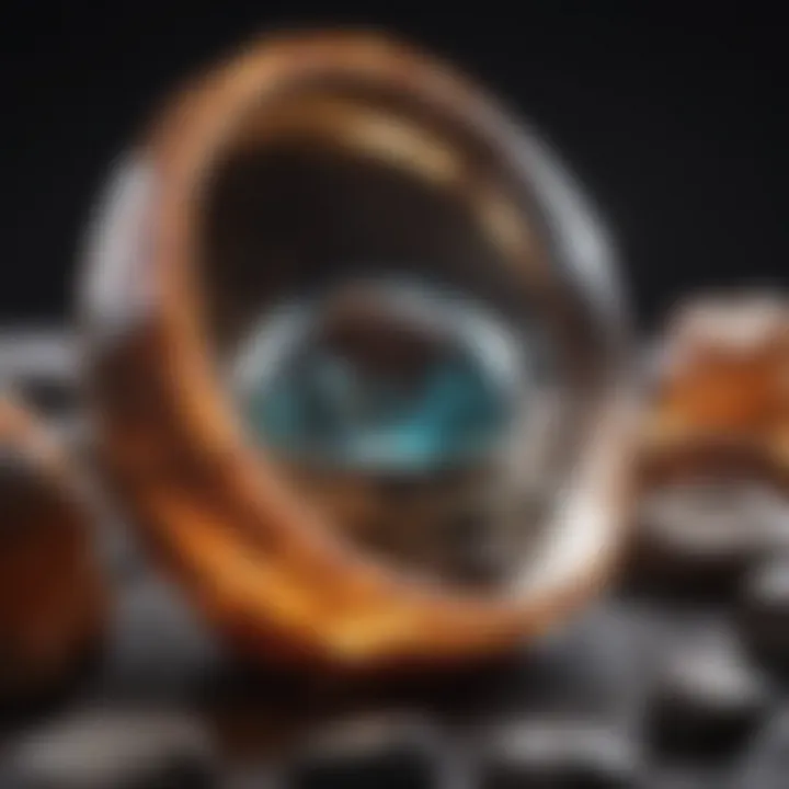 Close-up of a gemstone tumbler in action