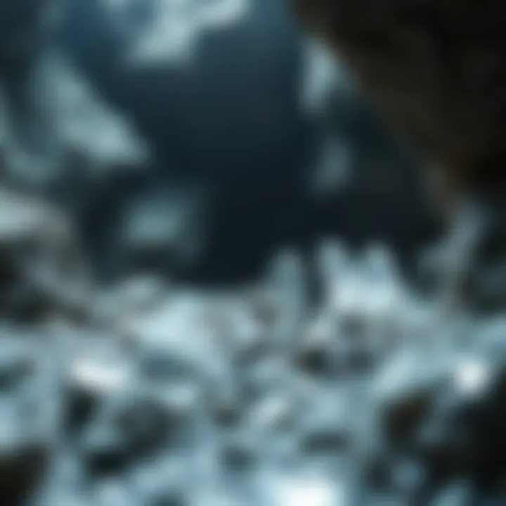 A serene landscape where crystal mining takes place