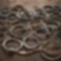Various types of ring making wire displayed in an artistic arrangement