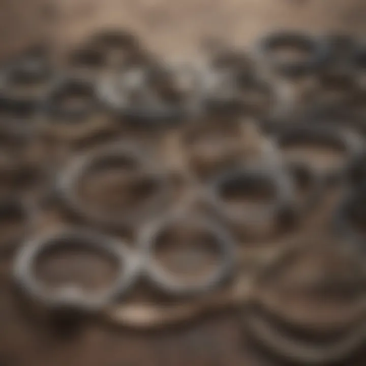 Various types of ring making wire displayed in an artistic arrangement