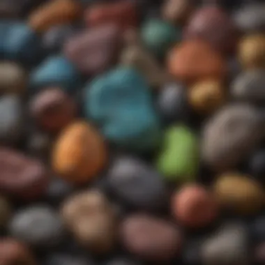 Vibrant Hues of Glow in the Dark Rocks A collection of colorful glow in the dark rocks under UV light, showcasing their vibrant hues.