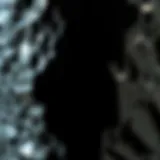 Close-up view of polished black glass-like rock showcasing its glossy surface