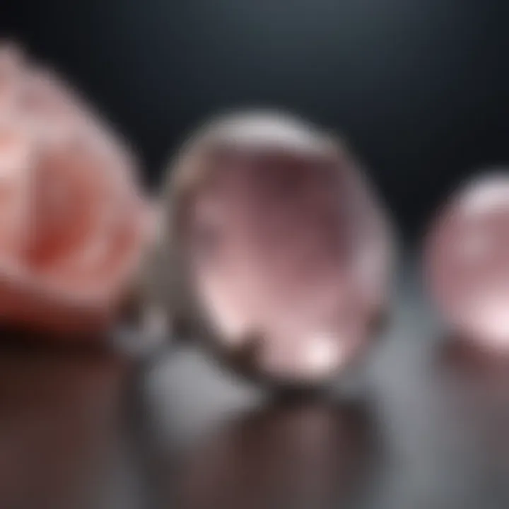 Jewelry crafted from polished rose quartz, highlighting its elegance.