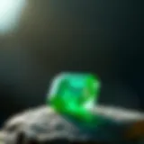 Vibrant emerald showcasing its rich green hue