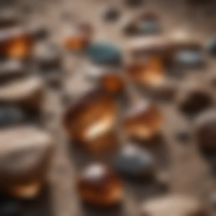 A collector examining brownish crystal stones, showing the appreciation for their beauty