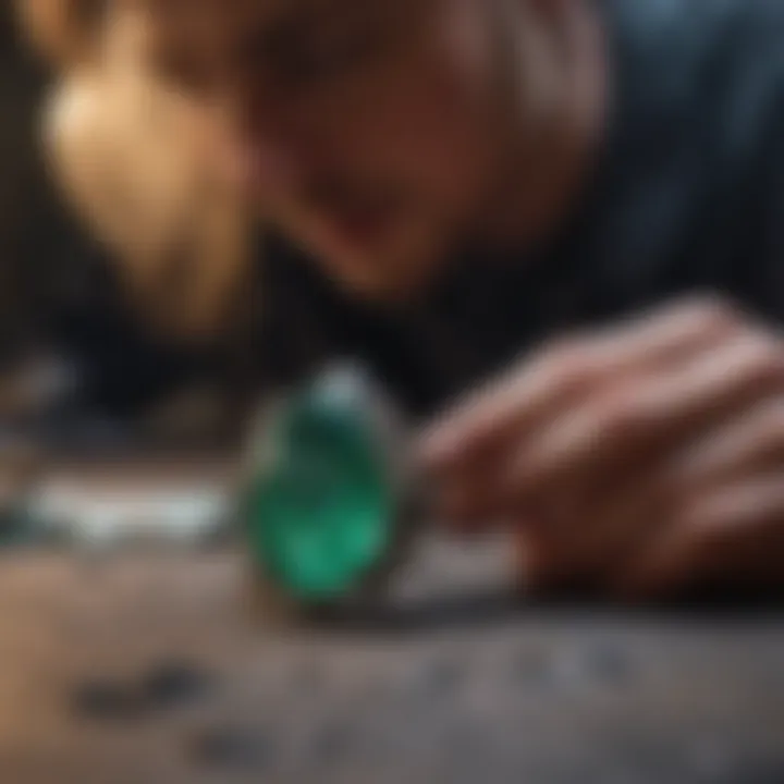 Artisan crafting a unique piece of emerald jewelry