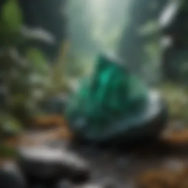 Geological formation of emeralds in their natural habitat