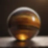 Close-up of a polished Tigers Eye sphere showcasing its golden-brown hues