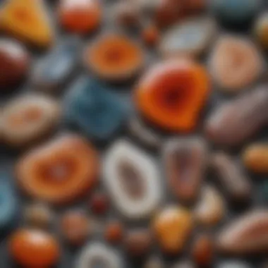 A collection of various agate types highlighting their diversity