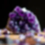 A stunning cluster of amethyst showcasing its rich purple hues and crystalline structure