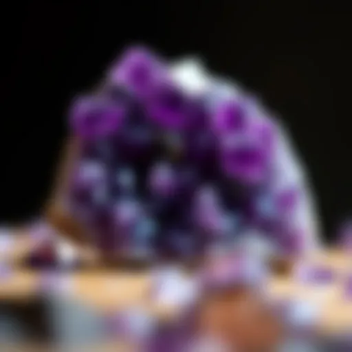 A stunning cluster of amethyst showcasing its rich purple hues and crystalline structure