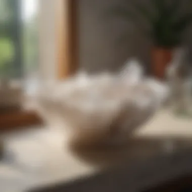 Selenite bowl used in a serene wellness setting