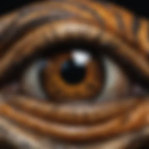 Close-up of the Eye of the Tiger gemstone showcasing its unique chatoyancy