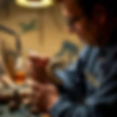 Craftsmanship Behind Dinosaur Bone Jewelry Artisan skillfully crafting a dinosaur bone pendant