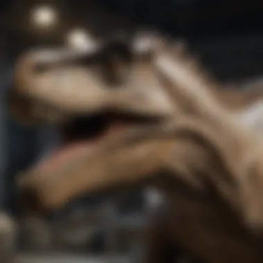 Rare Dinosaur Specimen A close-up of a rare dinosaur fossil on display