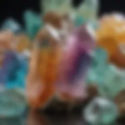 A close-up view of a beryl crystal showcasing its unique color variations