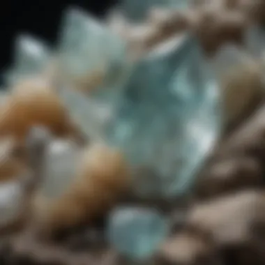 A collection of different types of beryl crystals displayed artistically