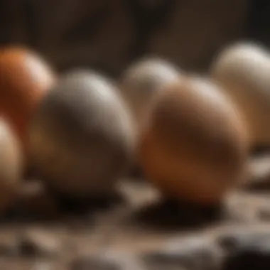 A diagram illustrating the different stages of dinosaur egg development.