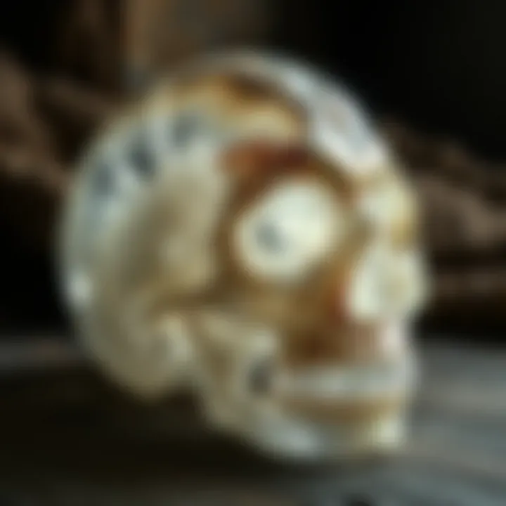 An illustration of the geological origins of crystal skulls, highlighting mineral formations.