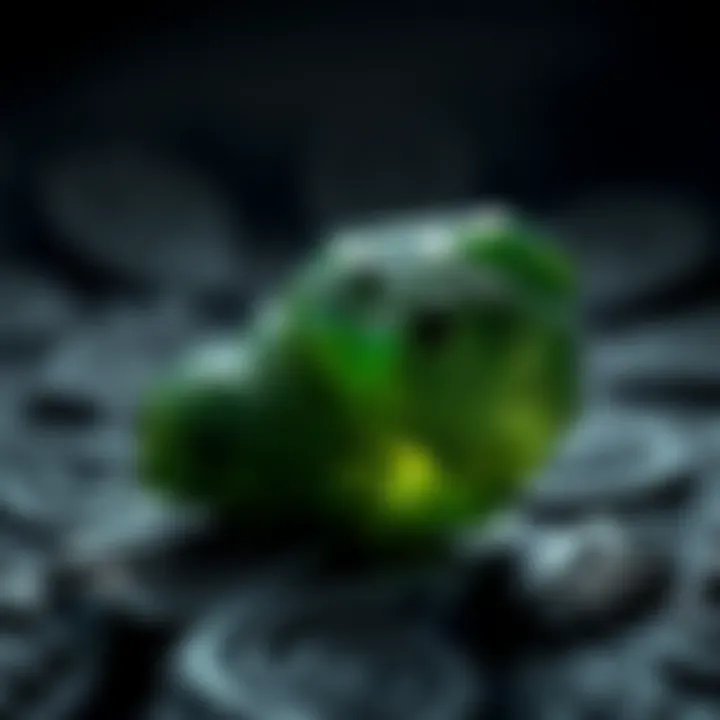 Metaphysical Symbolism of Moldavite Symbolic illustration depicting the metaphysical beliefs surrounding moldavite.