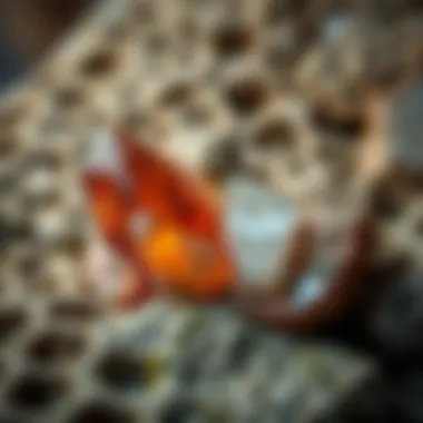 Natural topaz crystals in their geological surroundings