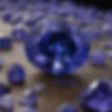 Close-up view of tanzanite showcasing its rich ion colors